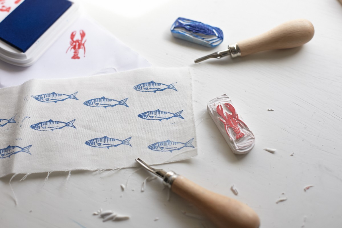 gravure_tampons_poissons_homard